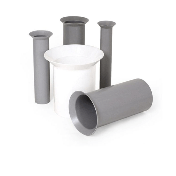 Dead insertion trumpets for pipe construction